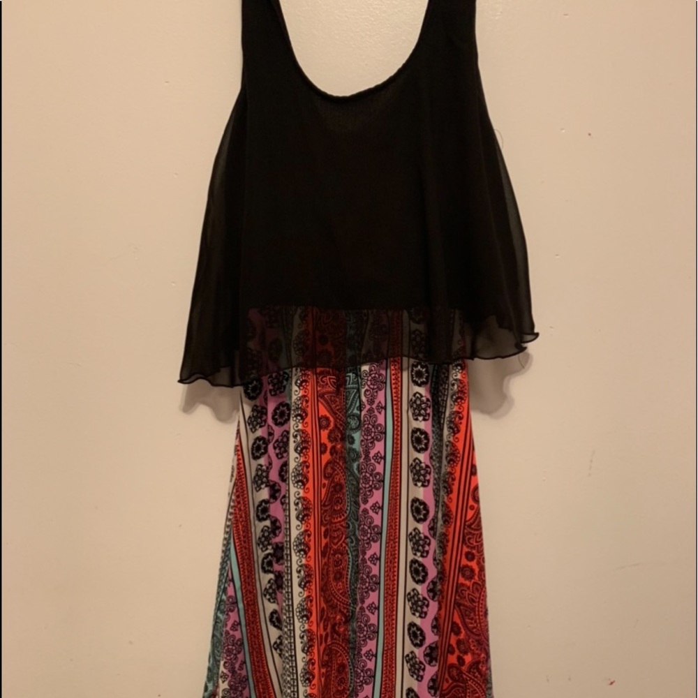 Black & Aztec/Paisley Dress